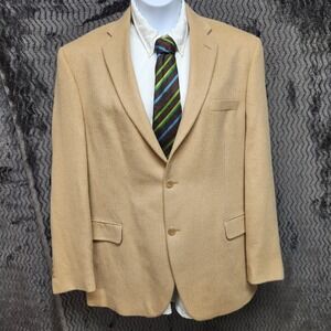Jos A Bank Camel Hair‎ Blazer 44 Long Beige Classic Luxury Sport Coat Classic